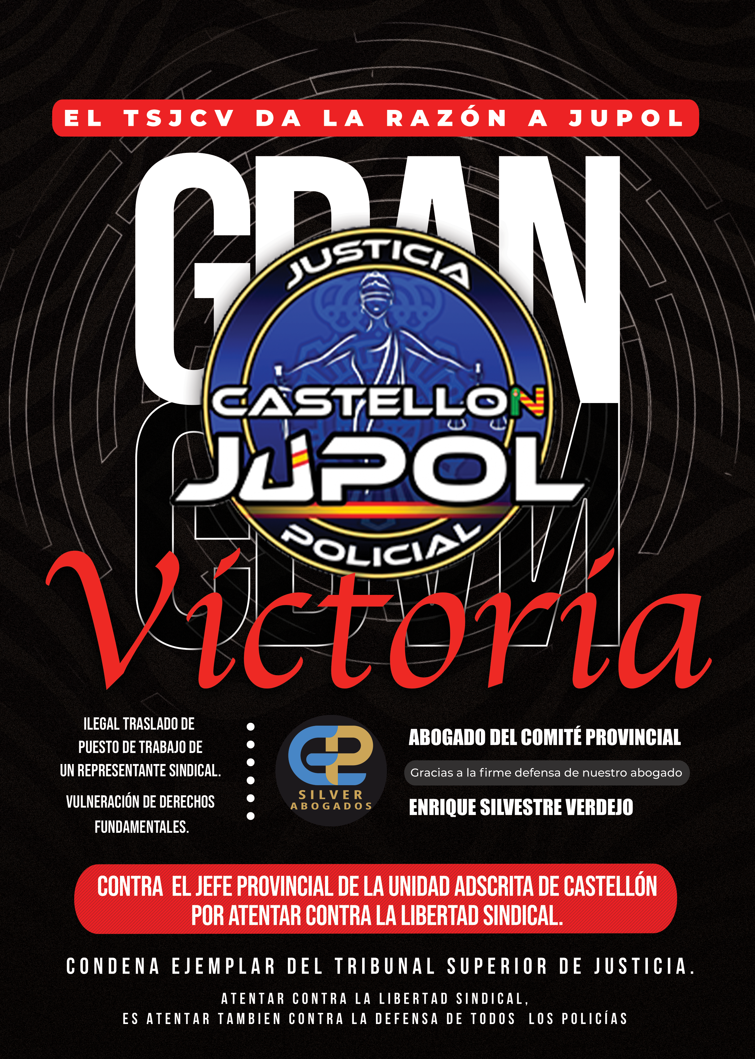 Cartel de sentencia JUPOL